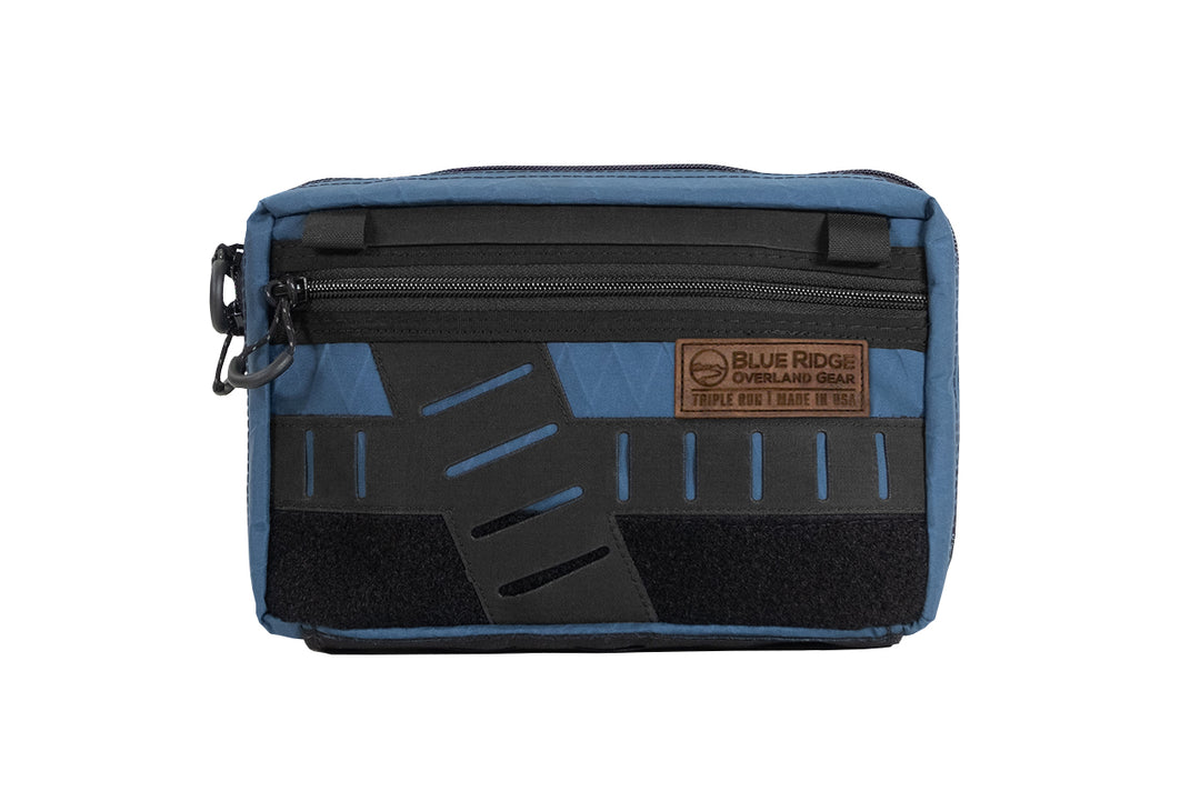 Chest Pack by Blue Ridge Overland Gear, ocean blue color, front view