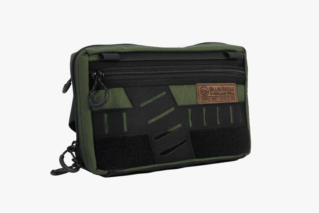 Chest Pack by Blue Ridge Overland Gear, green color, front angled view