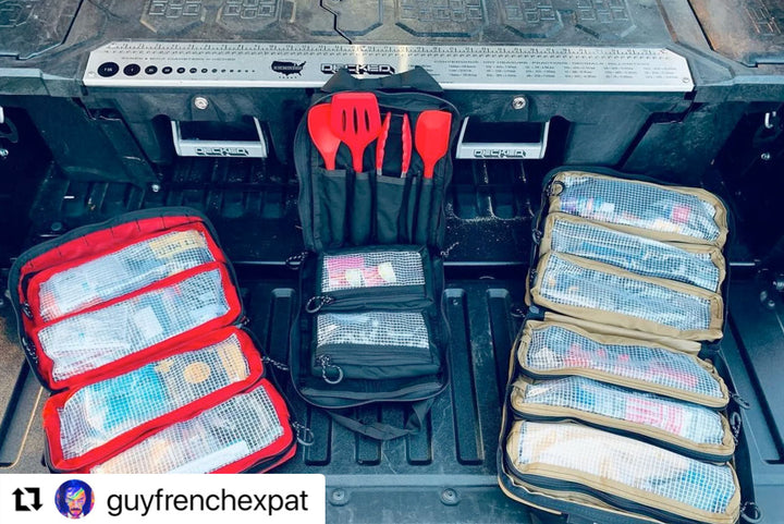 First Aid IFAK Bag - Medium - UGC lifetsyle image of rugged Blue Ridge Overland Gear bags on truckbed