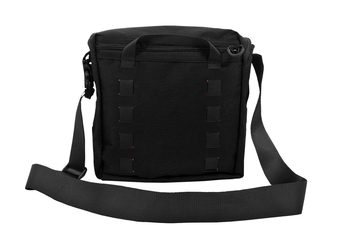 Transit Bag satchel by Blue Ridge Overland Gear, black version, back view