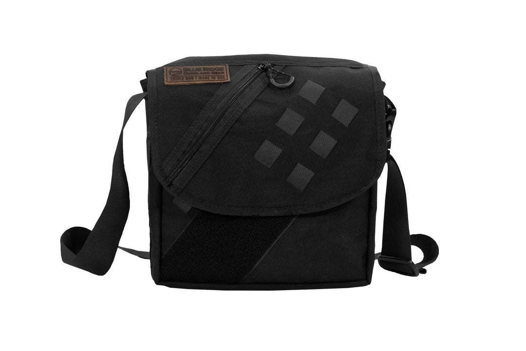 Transit Bag satchel by Blue Ridge Overland Gear, black version, front view