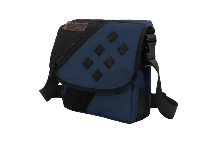 Transit Bag satchel by Blue Ridge Overland Gear, blue version, front side view