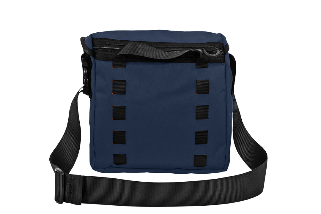 Transit Bag satchel by Blue Ridge Overland Gear, blue version, back view