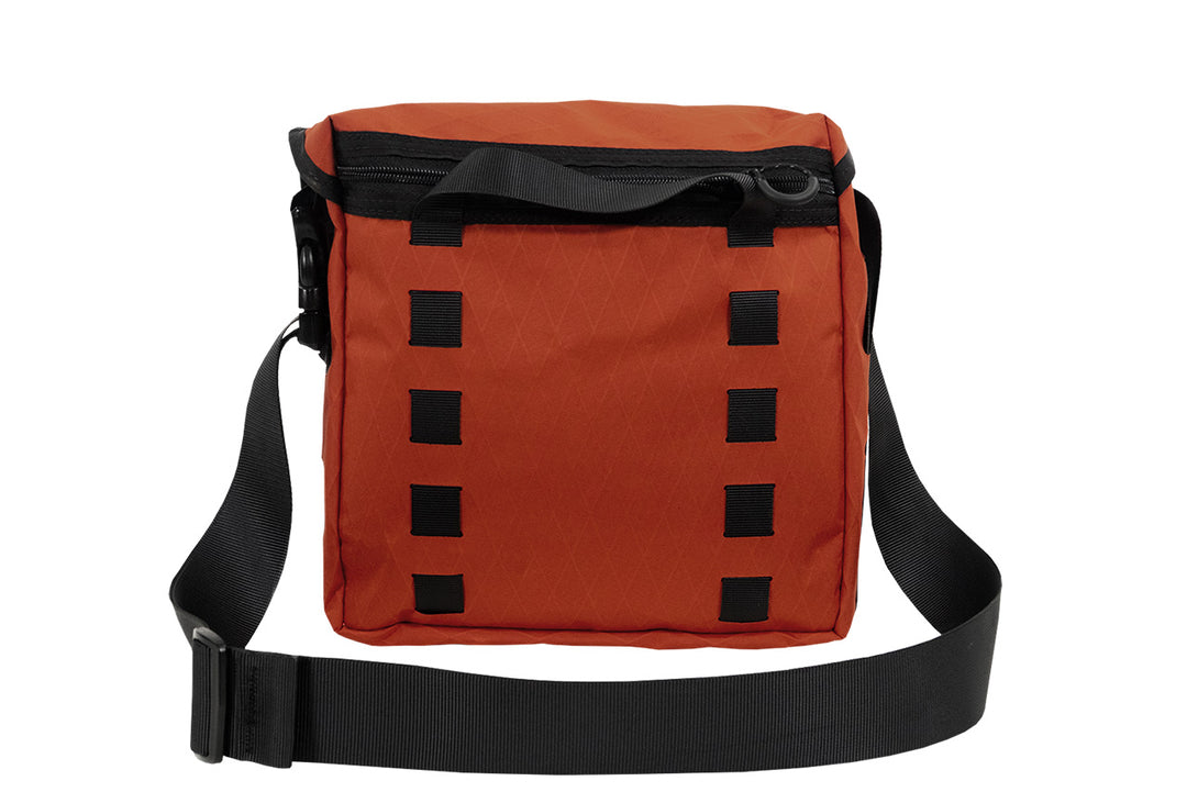 Transit Bag satchel by Blue Ridge Overland Gear, cayenne orange version, back view