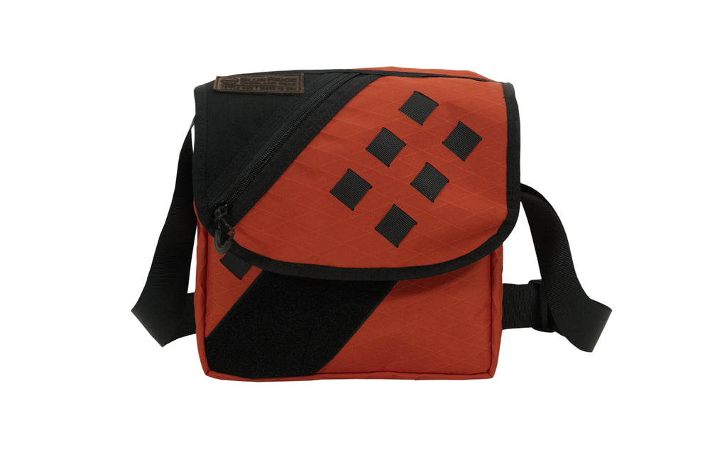 Transit Bag satchel by Blue Ridge Overland Gear, cayenne orange version, front view