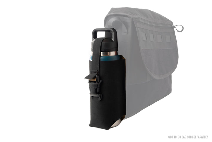 MOLLE Water Bottle Pouch 5.0, shown attached to our Got-To-Go Messenger Bag - by Blue Ridge Overland Gear