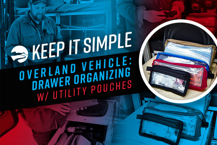 Overland vehicle drawer organizing with utility pouches - video